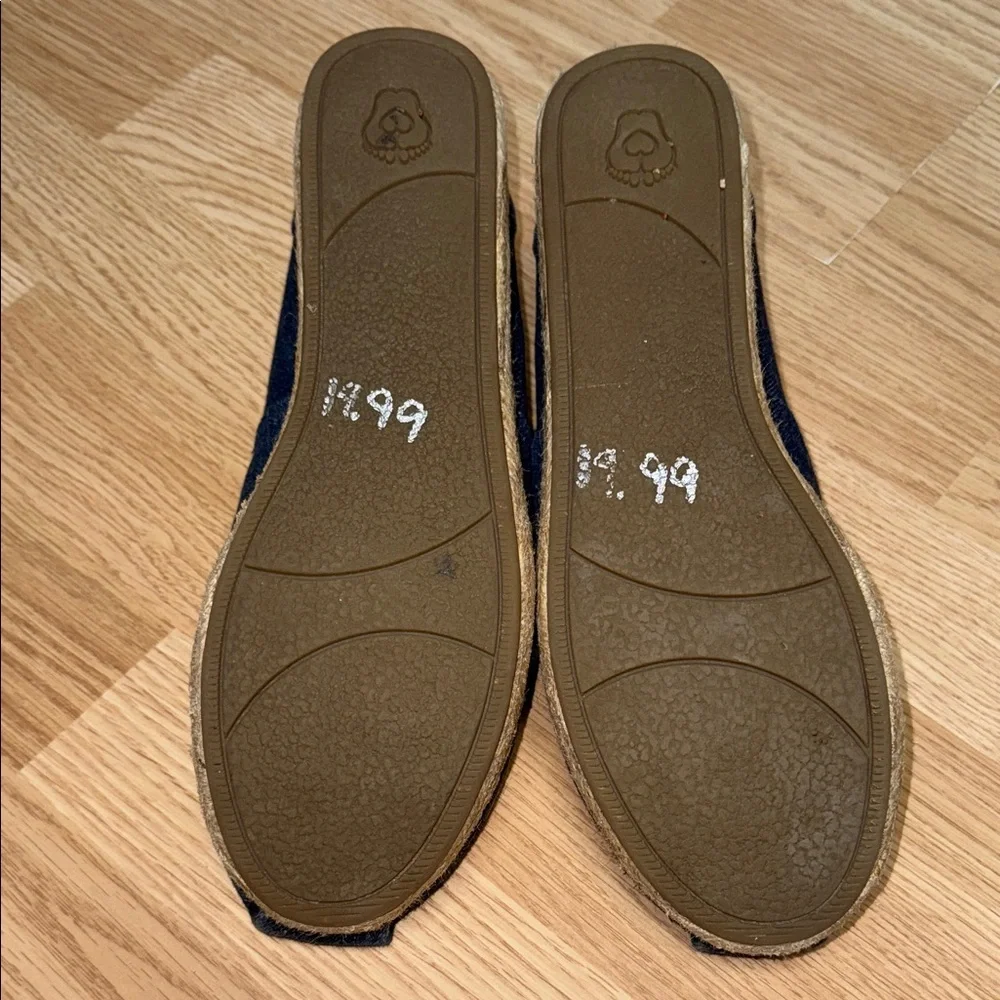 BOBS from Skechers Blue and Tan Espadrilles Slip-On Comfort. Denim